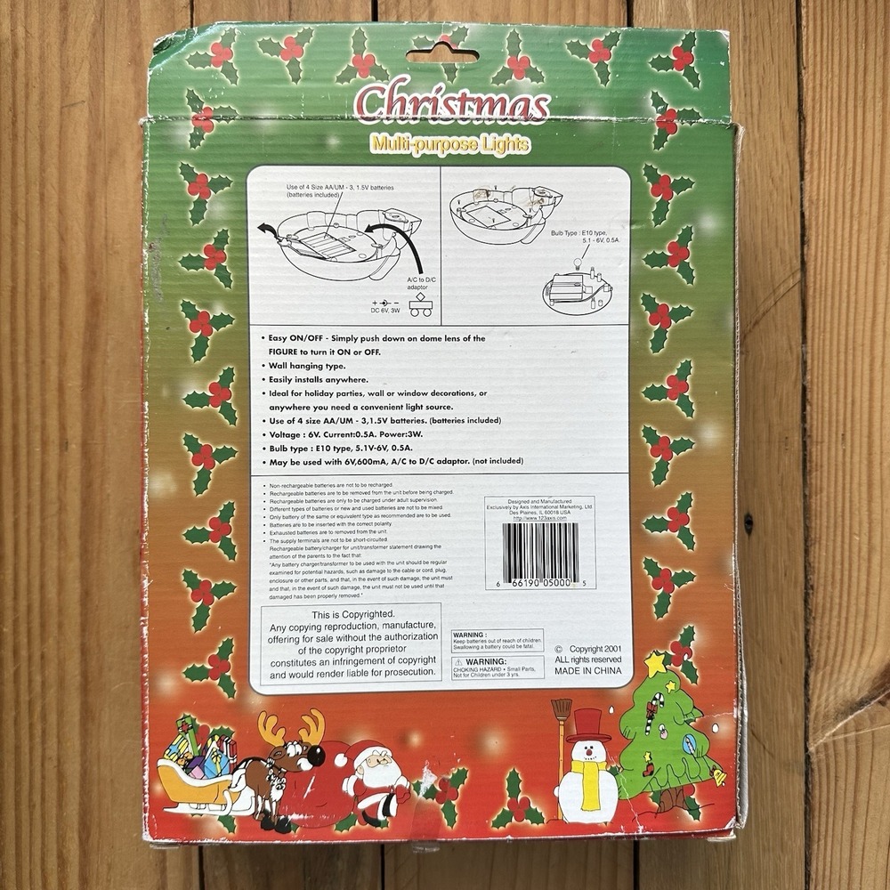 Vintage 2001 Christmas Santa Claus Light That Plays Christmas Songs - Picture 4 of 10